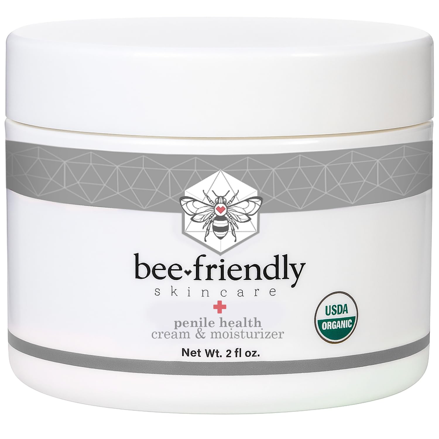 BeeFriendly packaging shows organic penile cream for on-the-go use