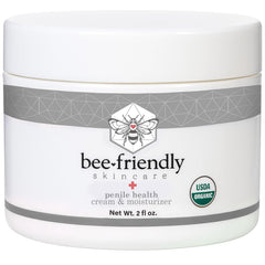 BeeFriendly packaging shows organic penile cream for on-the-go use