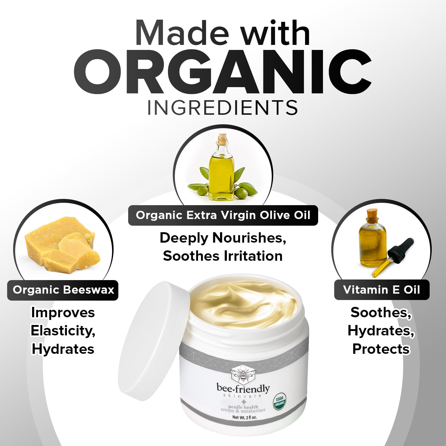 BeeFriendly USA-made 2oz cream tube for compact use