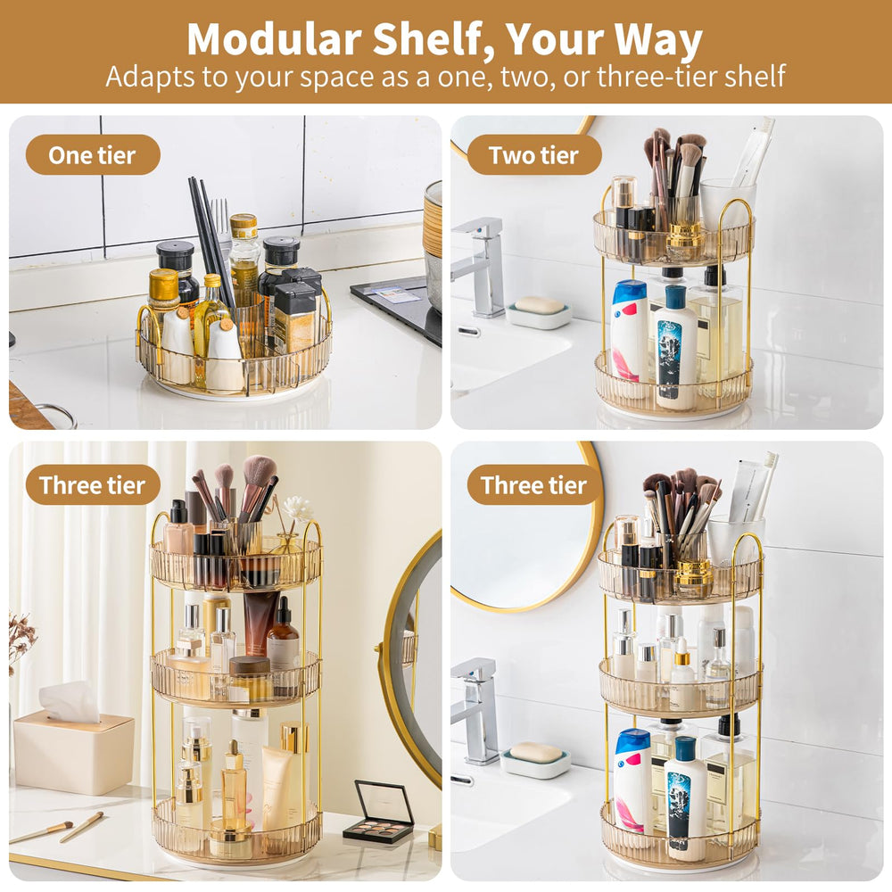 BEFSOP amber countertop organizer keeps vanity tidy and accessible
