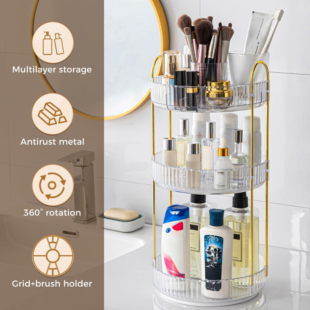 BEFSOP bathroom countertop storage keeps daily items within reach.
