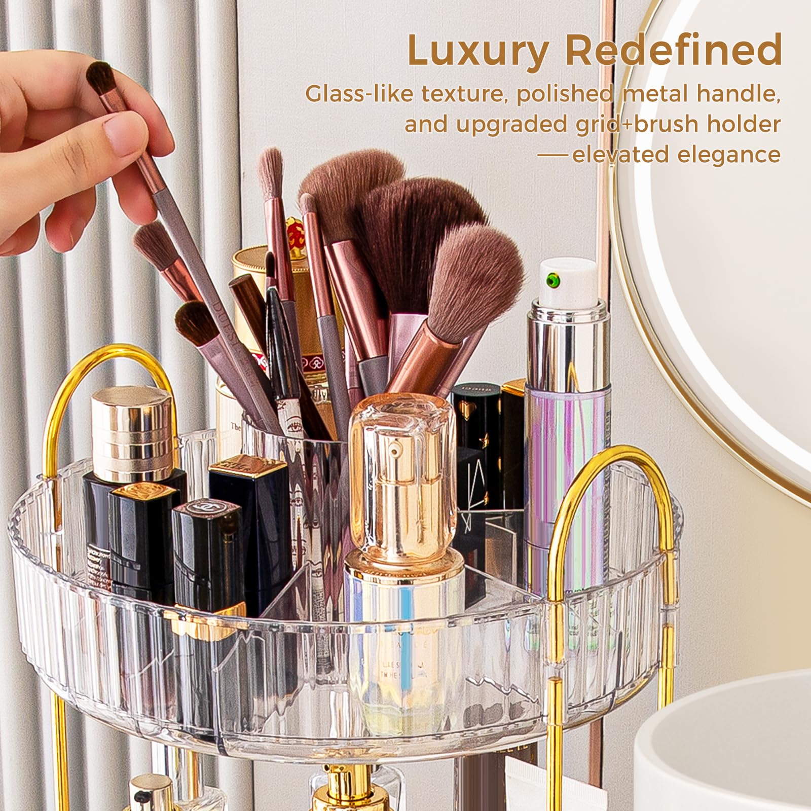 BEFSOP makeup brush holder integrated for neat brush arrangement.
