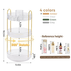 BEFSOP upgraded 3-tier skincare and perfume organizer keeps vanity tidy.