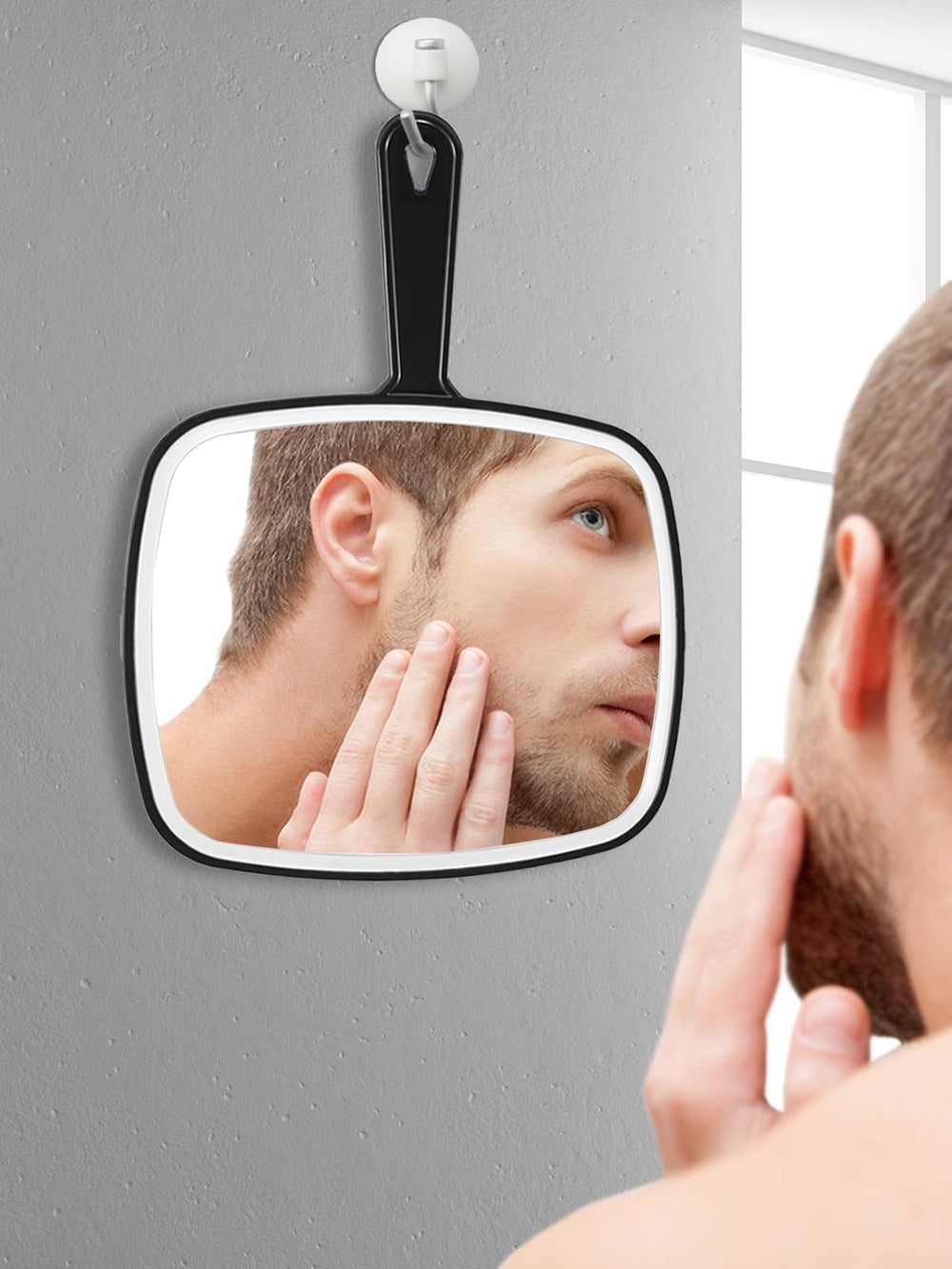 BEFUI daily-use personal grooming mirror helps check outfits and hair from angles.