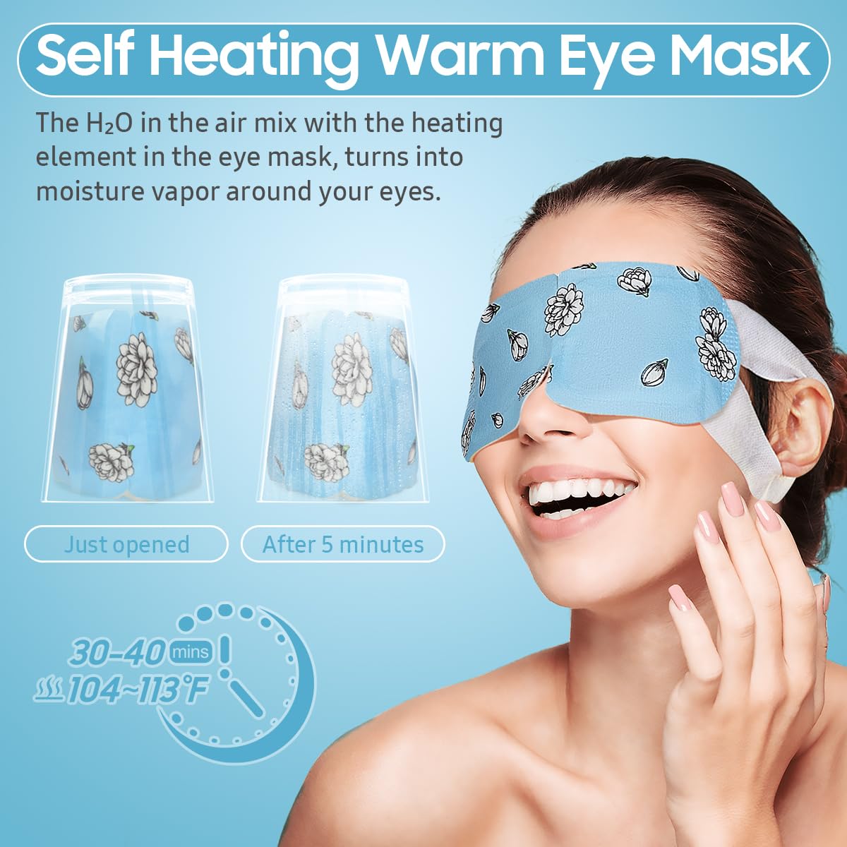 BeHoomi mascarilla ocular de algodón sin pelusa, piel suave y segura.