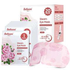 BeHoomi mascarilla ocular caliente rosa para descanso y sueño profundo