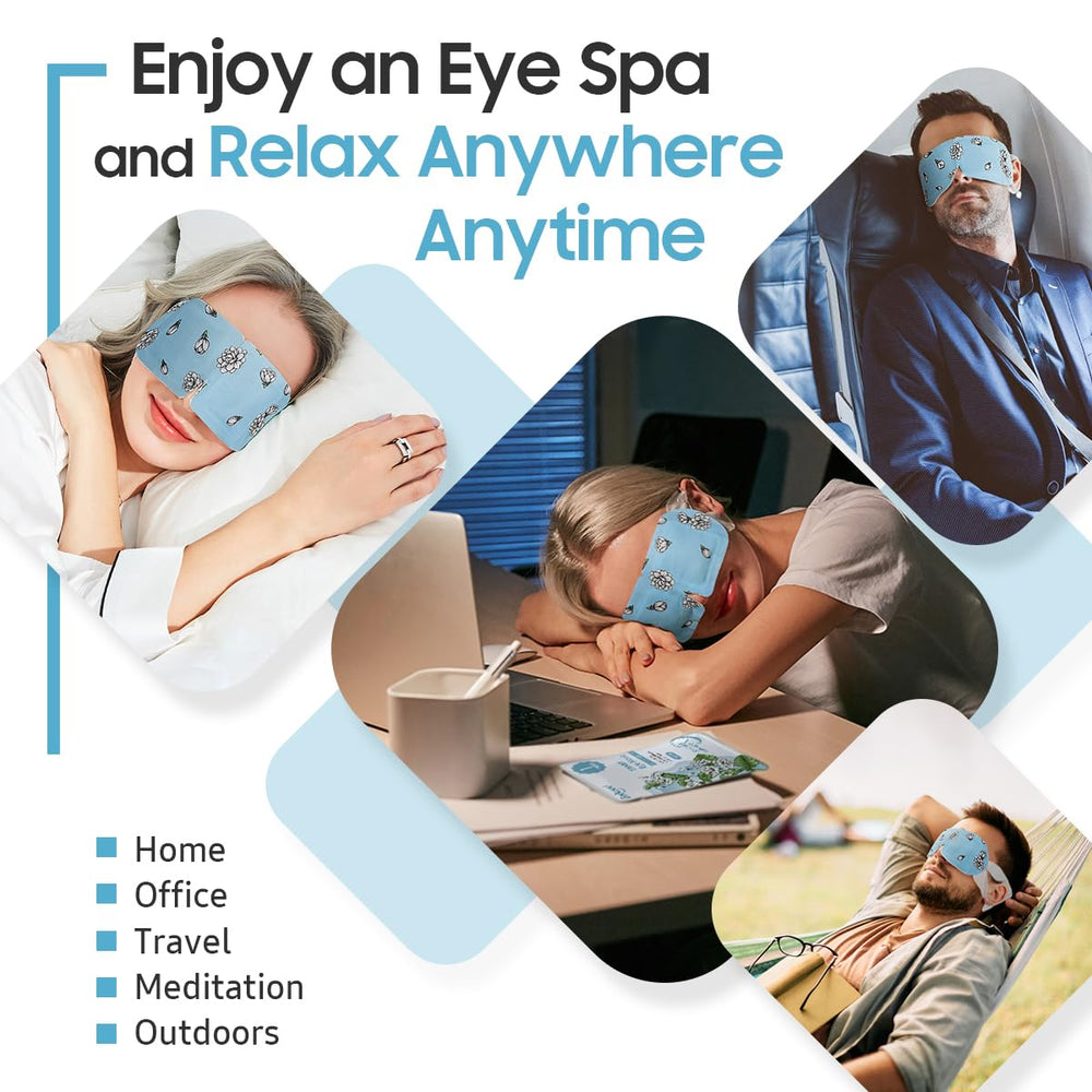 BeHoomi mascarilla ocular caliente, spa en casa para alivio cómodo.