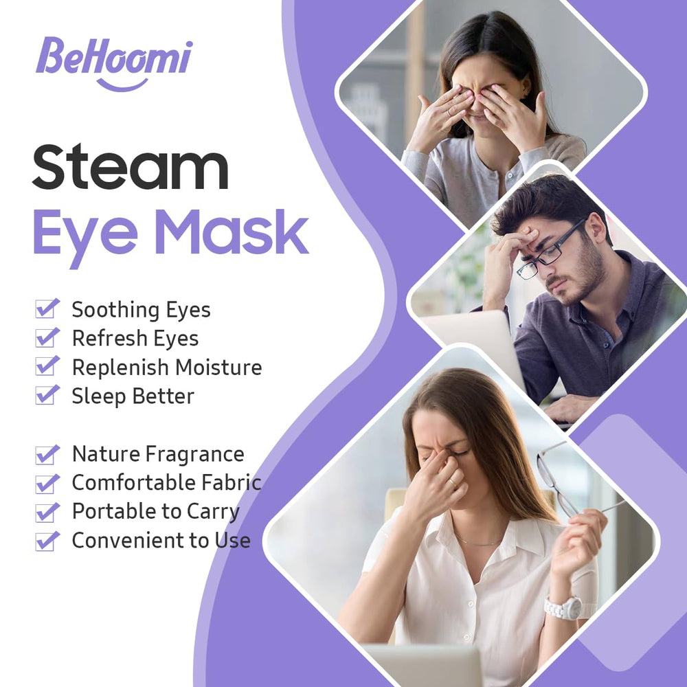 BeHoomi mascarilla lavanda con calor suave para relajación nocturna