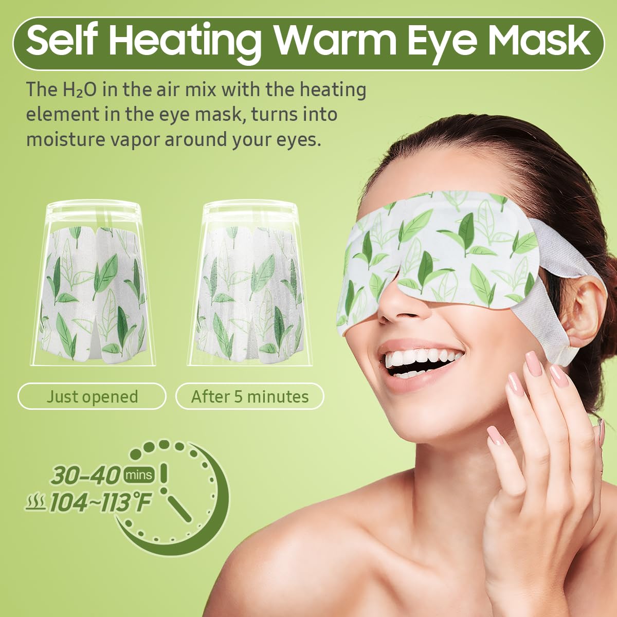 BeHoomi mascarilla ocular con elásticos flexibles para ajuste cómodo.