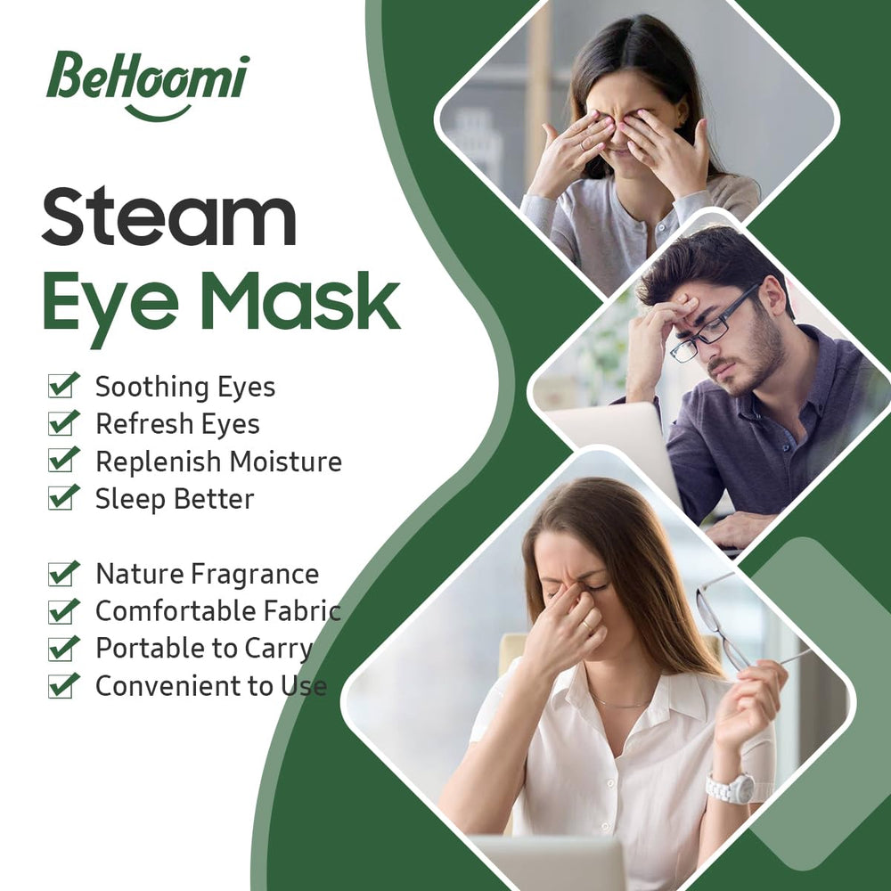BeHoomi mascarilla ocular con diseño sin pelusa y tela transpirable.