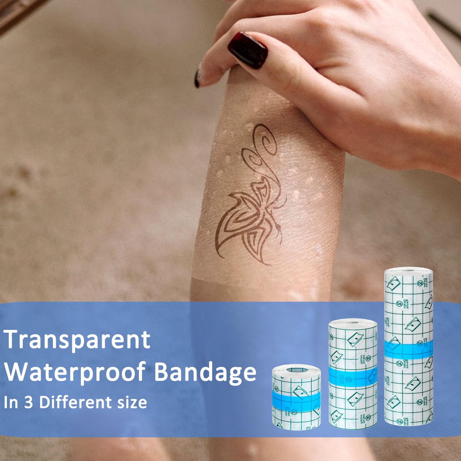 Beieverluck waterproof tattoo wrap for shower and swim sessions.