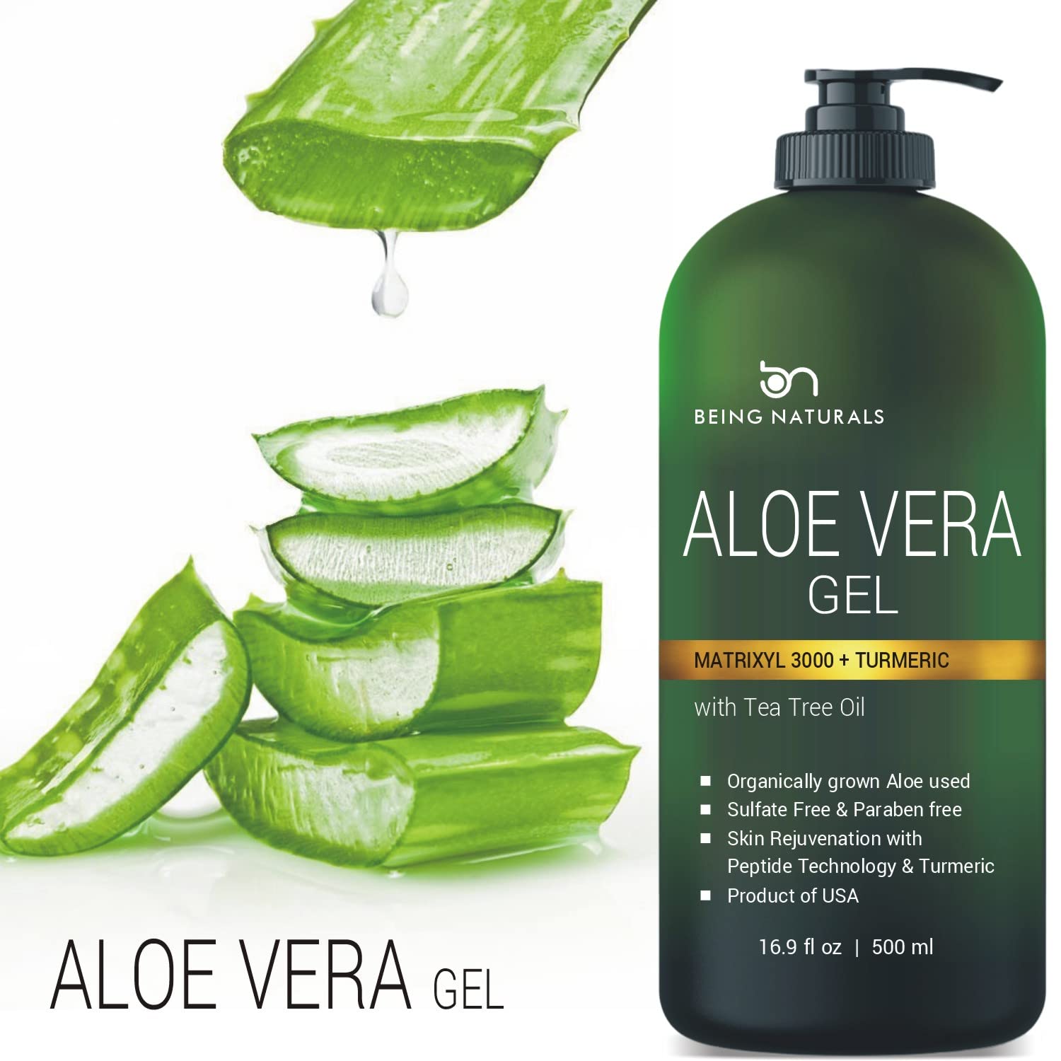 Aplicacion facial con Aloe Being Naturals ayuda a calmar la piel.