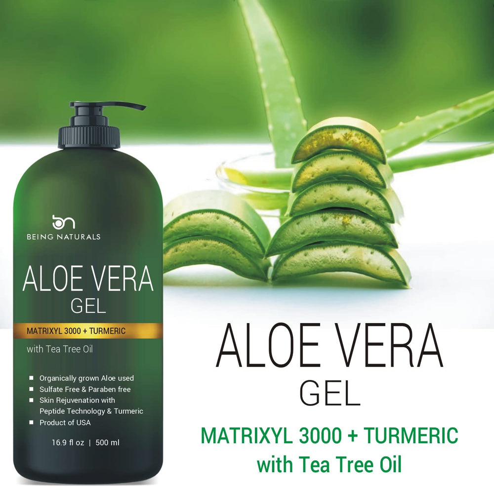 Calma quemaduras solares con Aloe puro y curcuma.