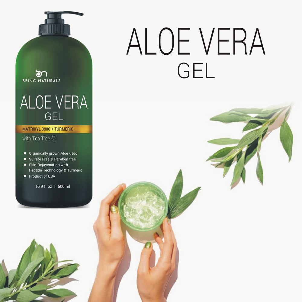 Aloe gel con peptidos promueve renovacion de la piel.