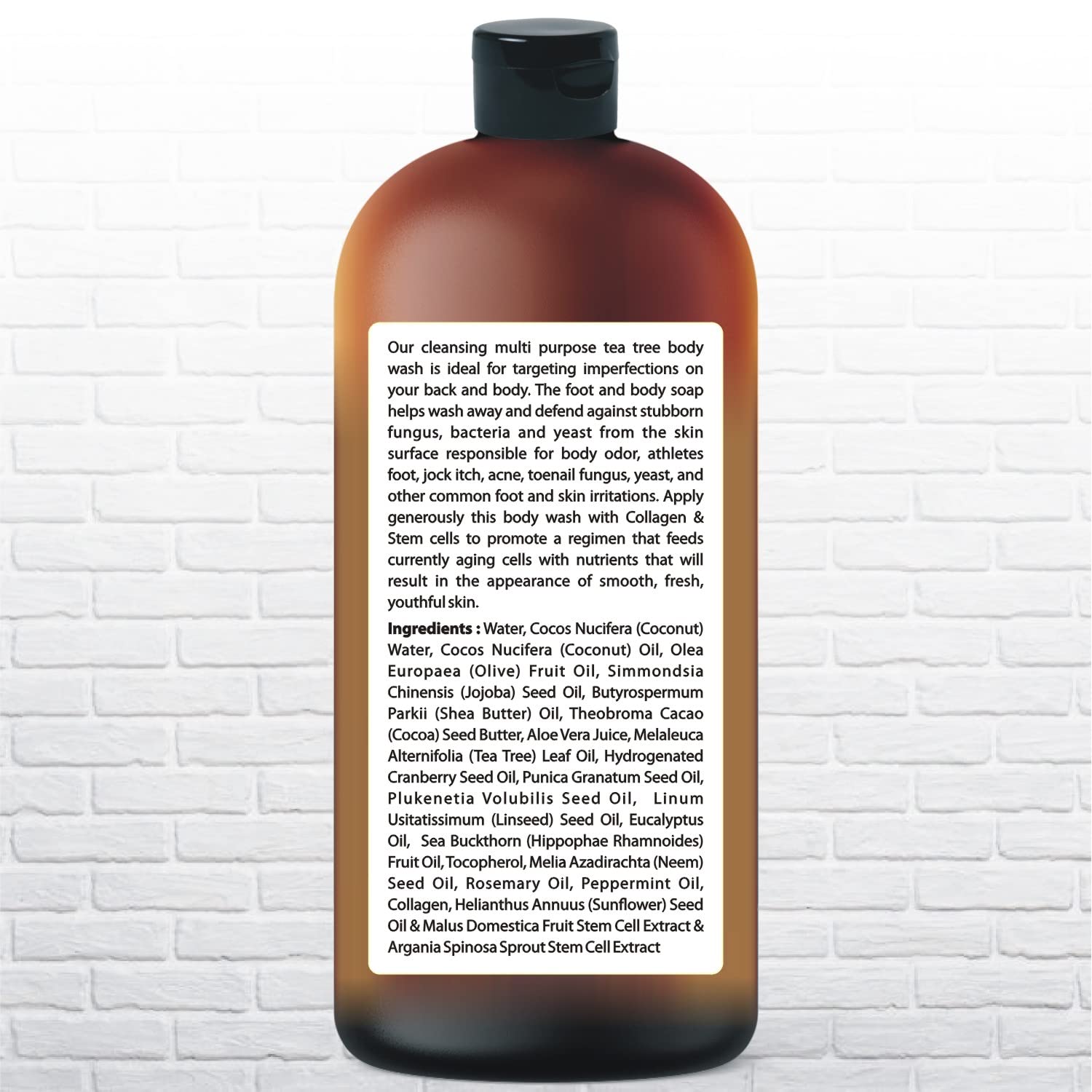 Being Naturals gel ducha árbol de té, etiqueta hecho en EE.UU., garantía de calidad.