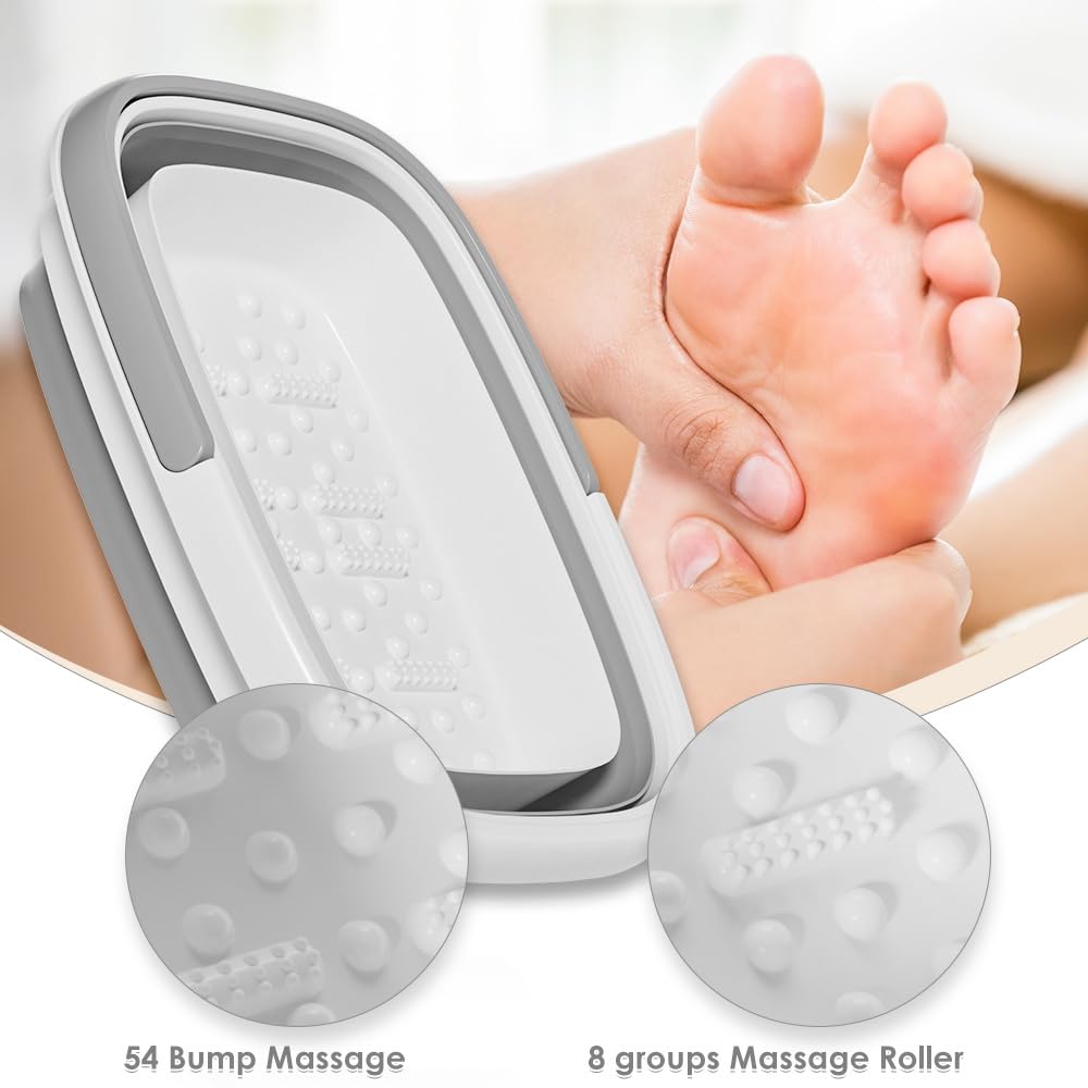 Beinilai collapsible foot bath basin with 15 L capacity for ample soaking.