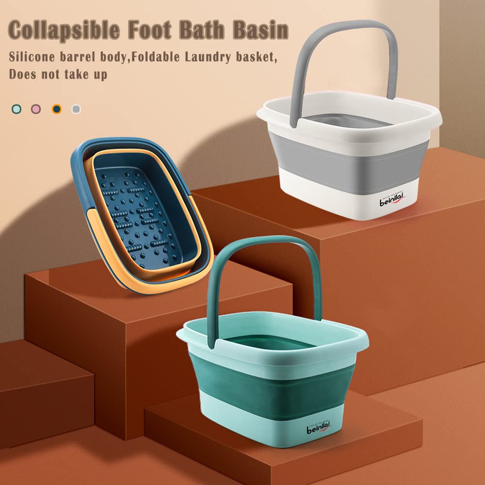 Beinilai travel ready collapsible foot spa fits in a car trunk.
