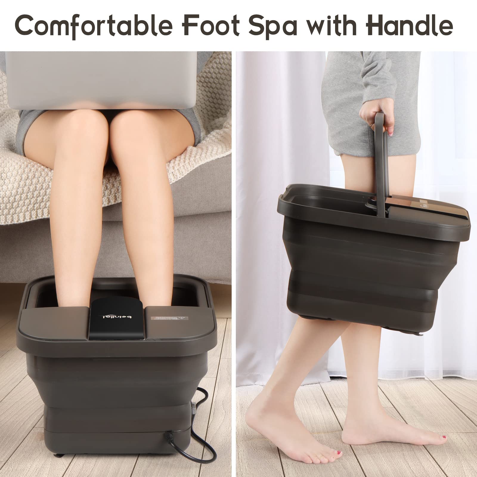 Beinilai Collapsible Foot Spa dust-proof cover keeps interior clean