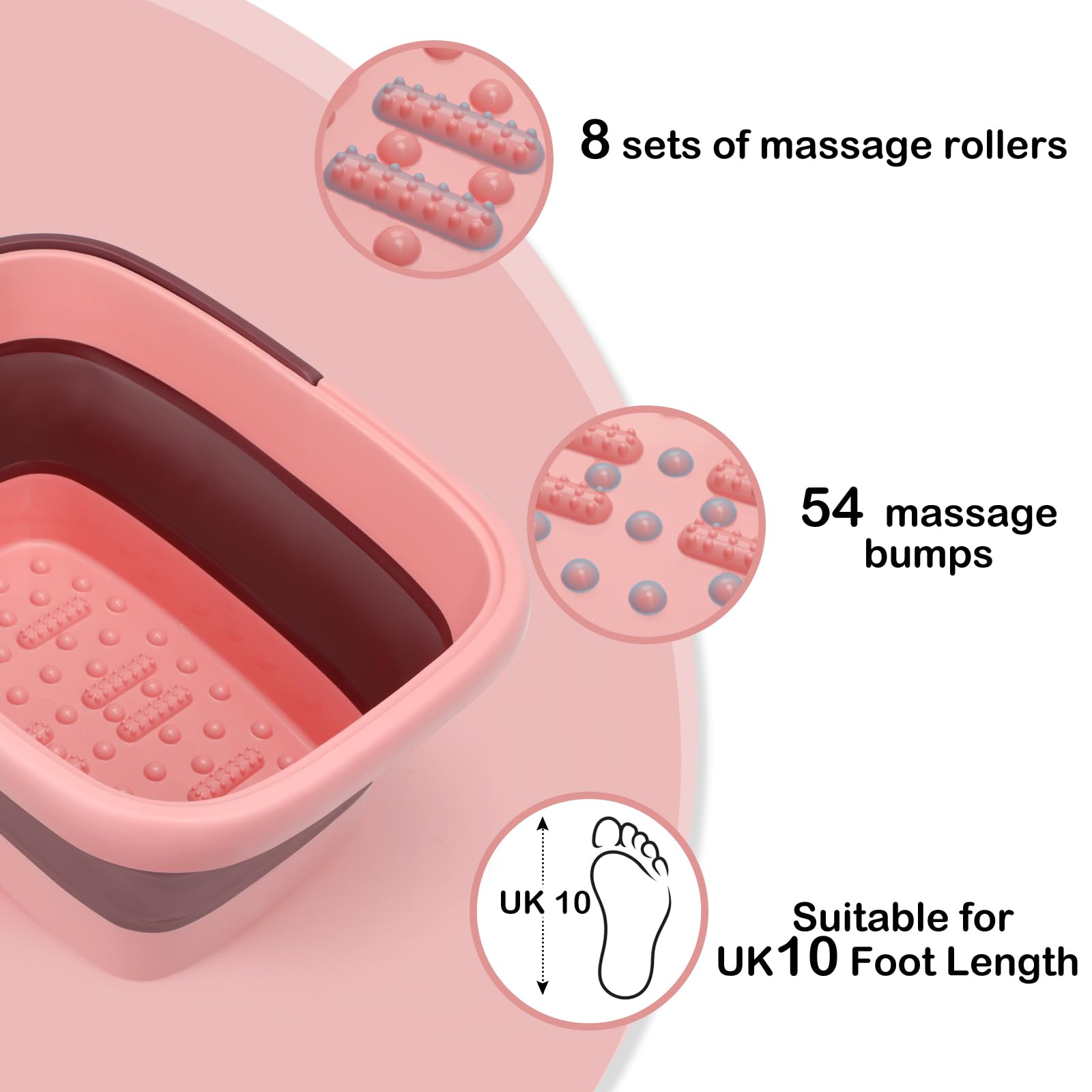 Beinilai massage rollers and 54 bumps provide soothing foot care.