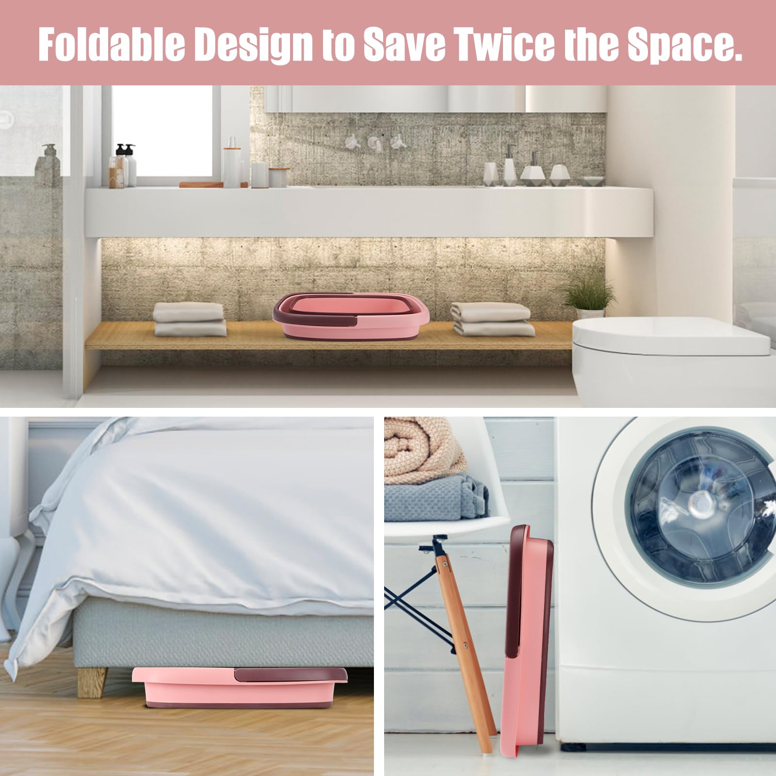 Beinilai pink foot bath adds a stylish spa touch to your routine.