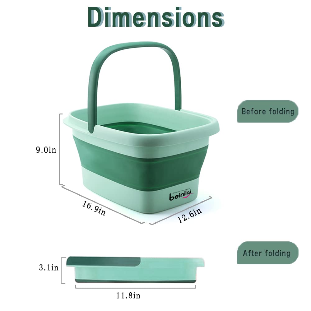 Beinilai collapsible tub doubles as a camping wash basin outdoors.