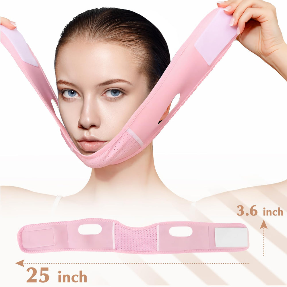Beiskll VLine mask front view pink offering discreet contour support.