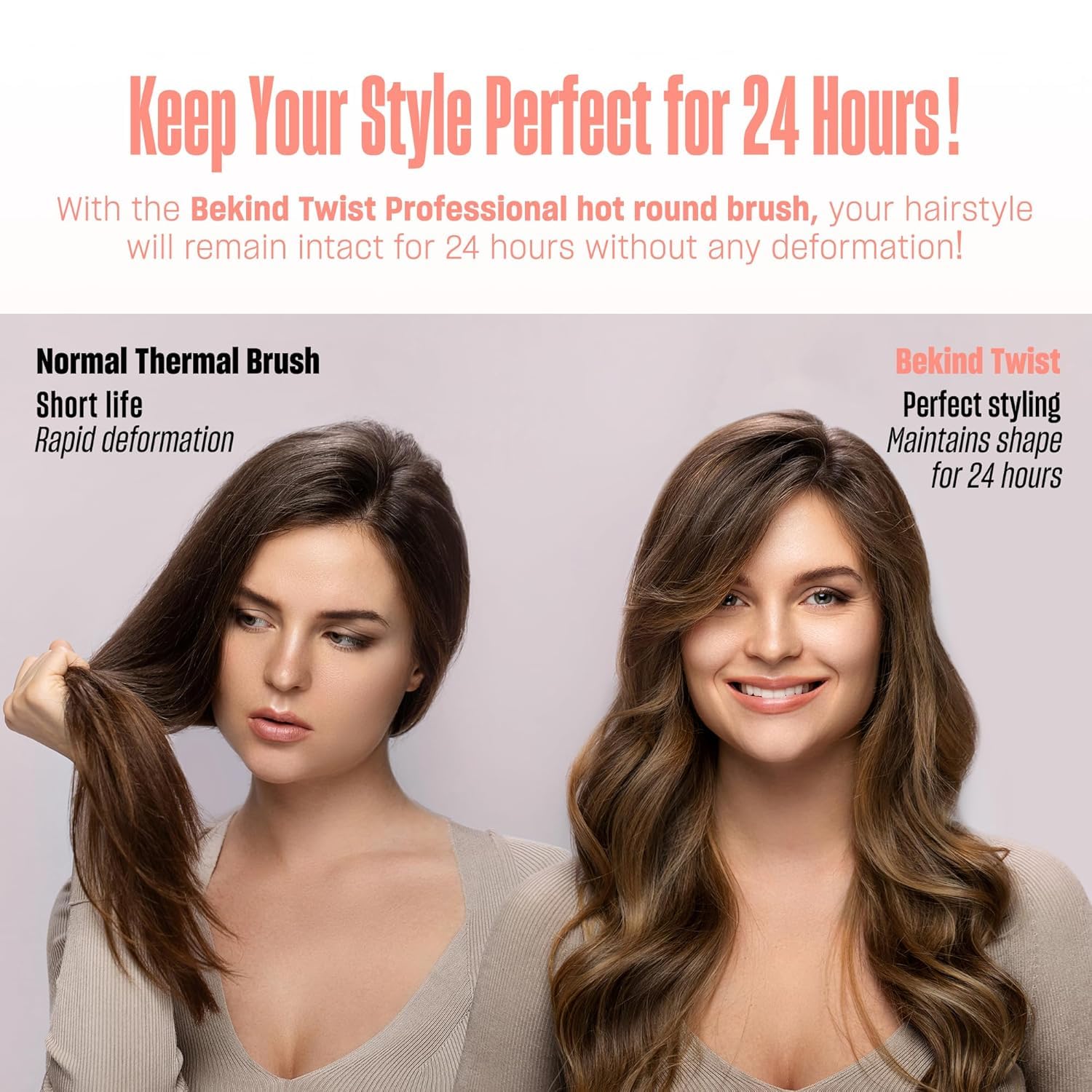 Bekind Twist Pro negative ion tech reduces frizz and adds shine.