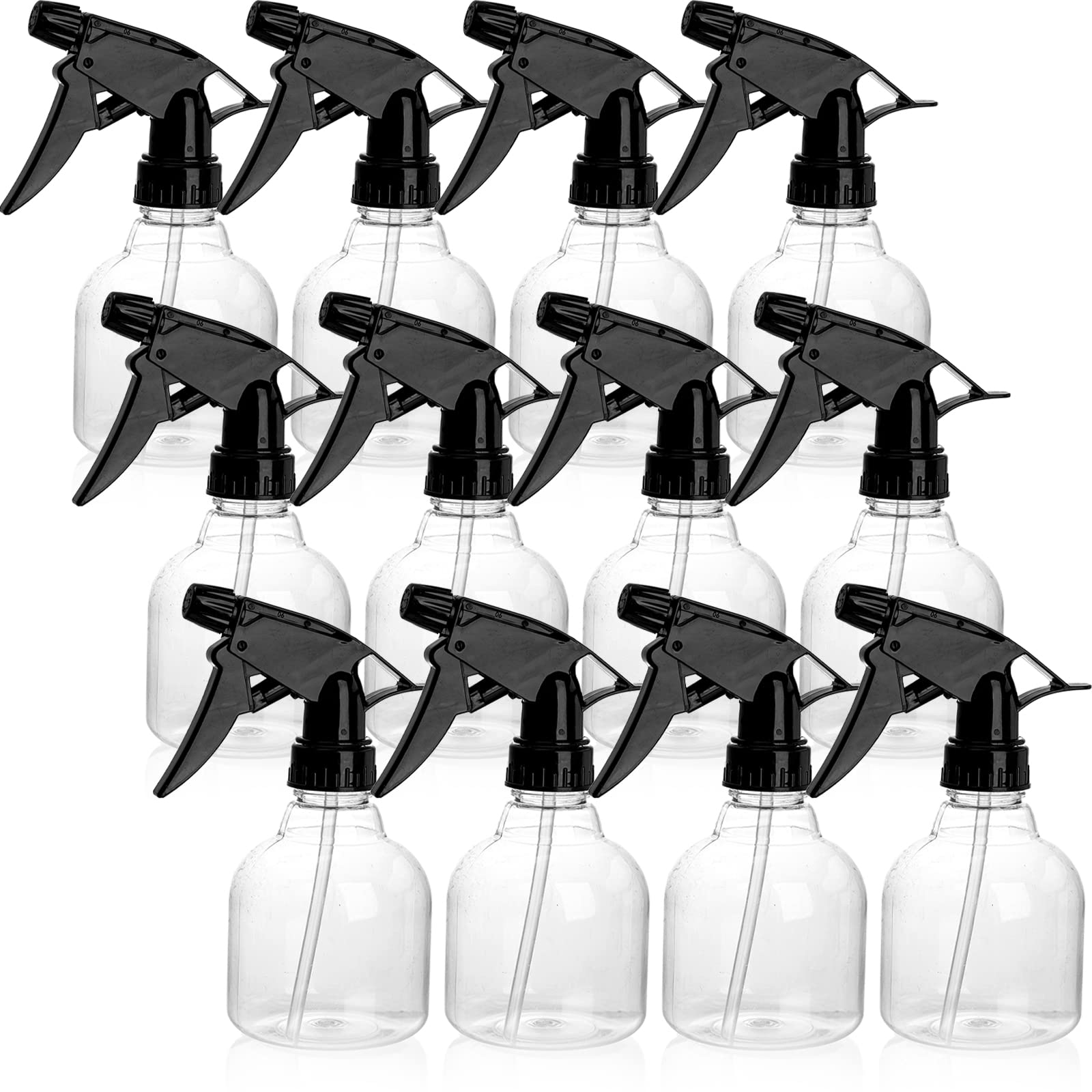 Bekith 8 oz spray bottle front view showing clear body for quick product identification
