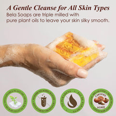 BELA frankincense and myrrh soap packaging in Australia – artisan craft, triple-milled quality.