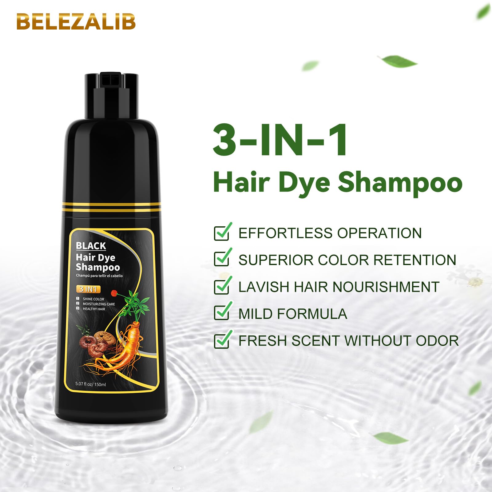 BELEZALIB Hair color shampoo lather ready for quick application.