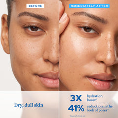 Belif Aqua Bomb Frozen Gel Cream swatch demonstrates instant cooling and hydration.