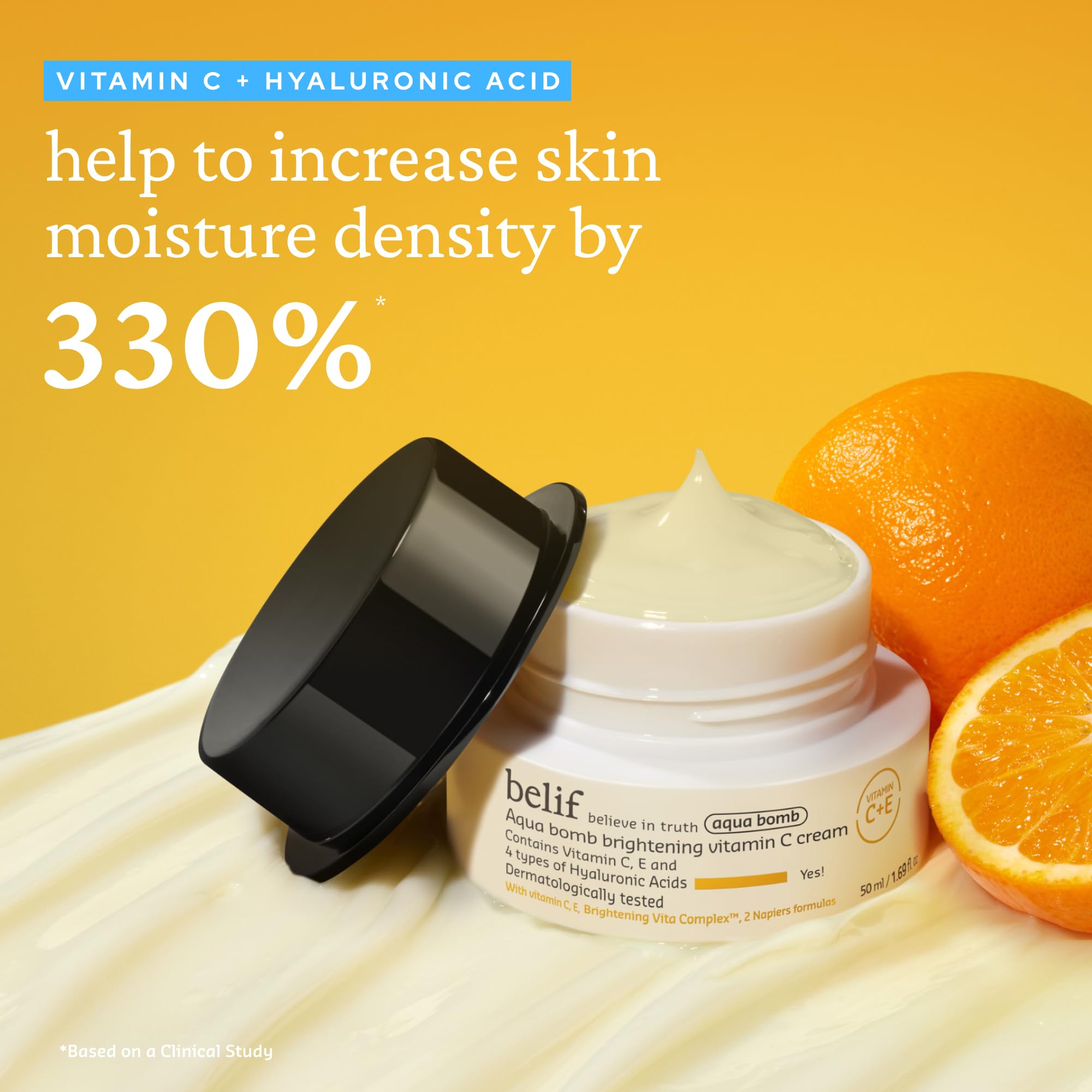Belif Aqua Bomb gel-cream texture closeup shows refreshing, lightweight hydration for all-day moisture.
