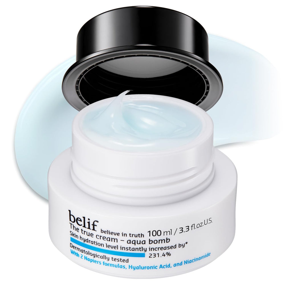 Belif Aqua Bomb gel texture application shows fast absorption and refreshing hydration