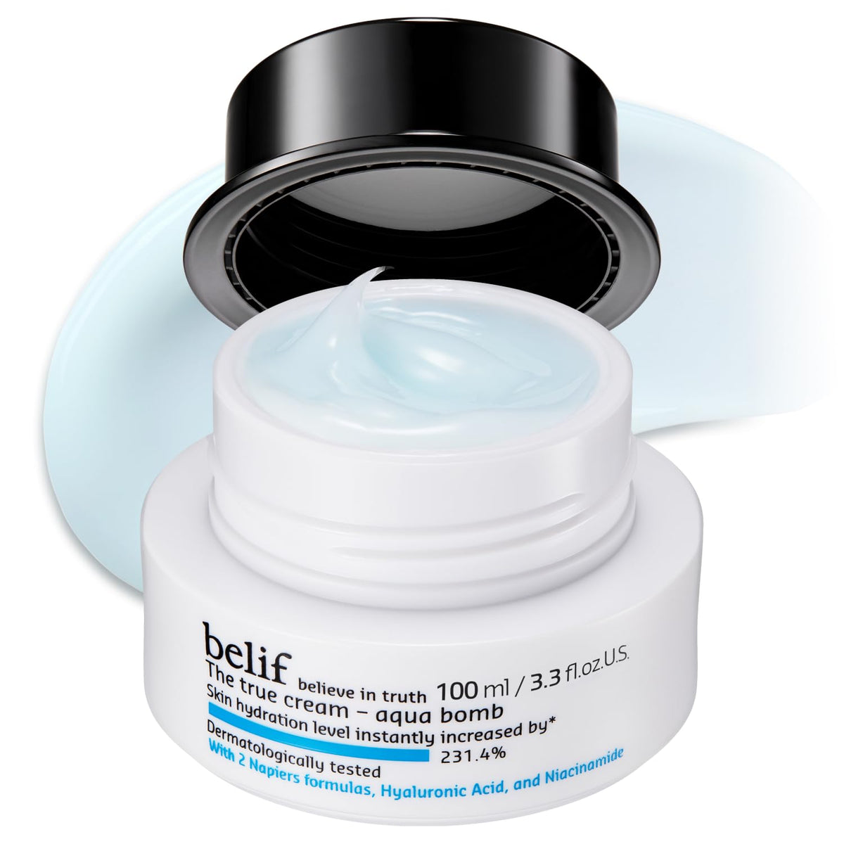 Belif Aqua Bomb gel texture application shows fast absorption and refreshing hydration