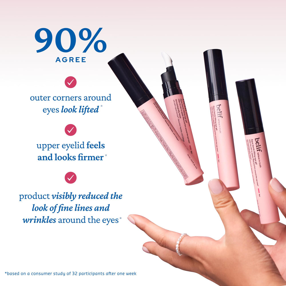 Belif eye serum cooling ceramic-tip application for smoother under-eye feel.