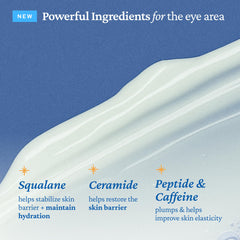 Creamy Belif Peptide Eye Bomb texture on the skin.