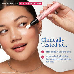 Belif peptide hyaluronic acid eye serum swatch highlighting moisture support.