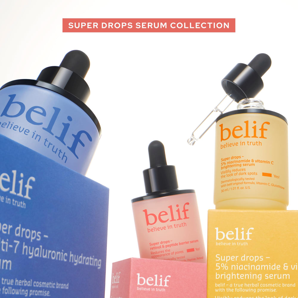 belif packaging highlighting herbal heritage and clean, dermatologist-friendly design