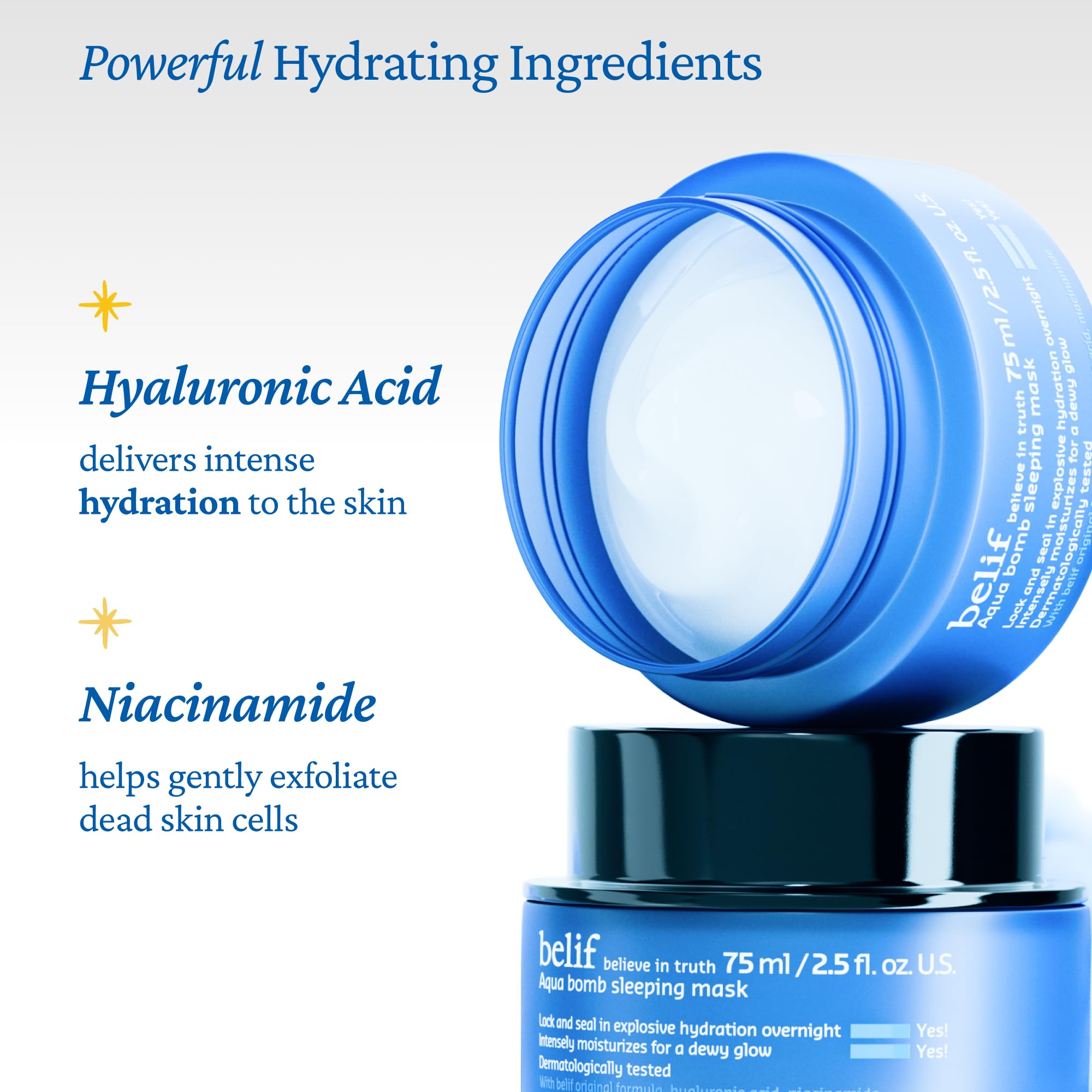 Belif Vitamin E Jelly Overnight Mask no-rinse formula suitable for sensitive skin.