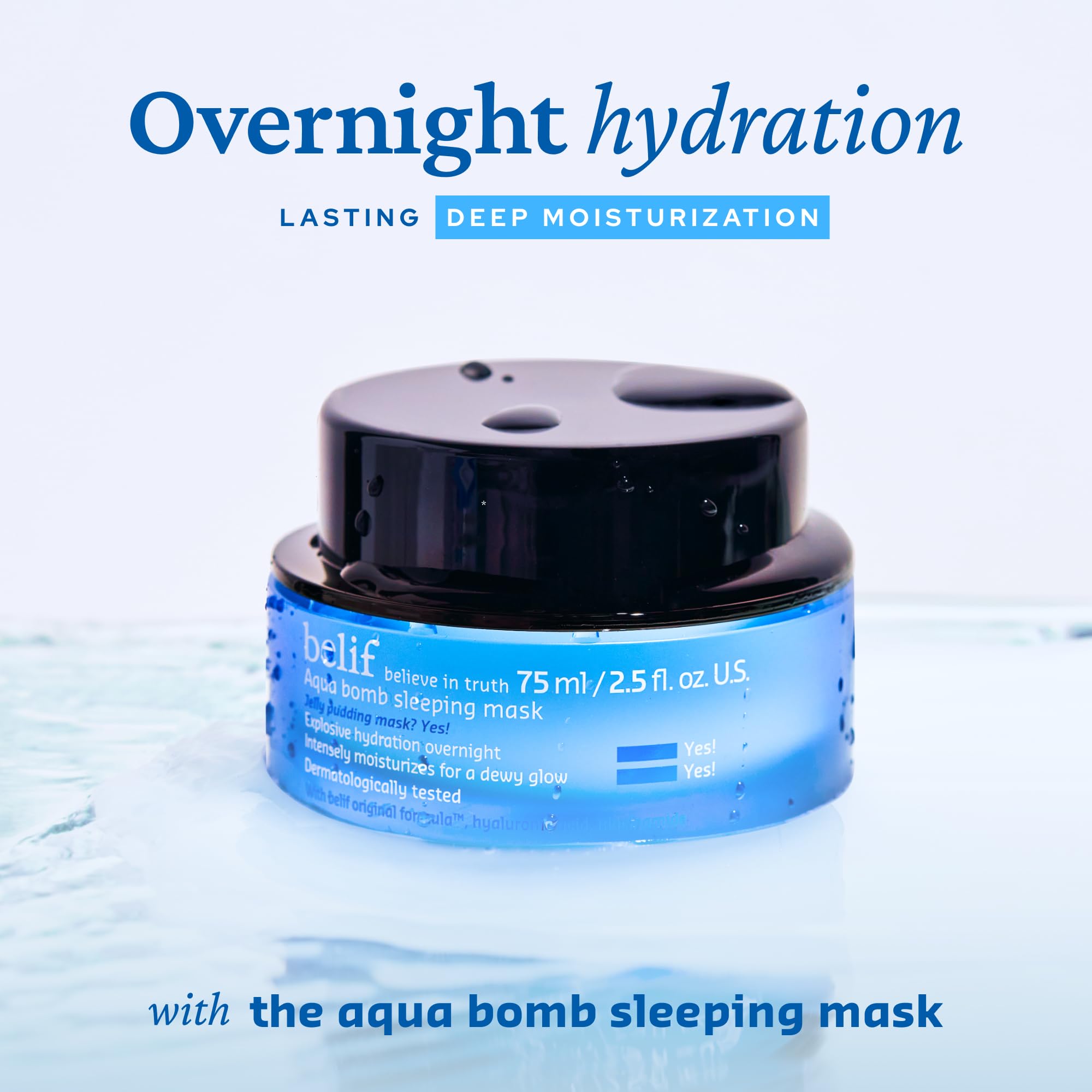 Belif Vitamin E Jelly Overnight Mask texture-melt demonstrates fast absorption.