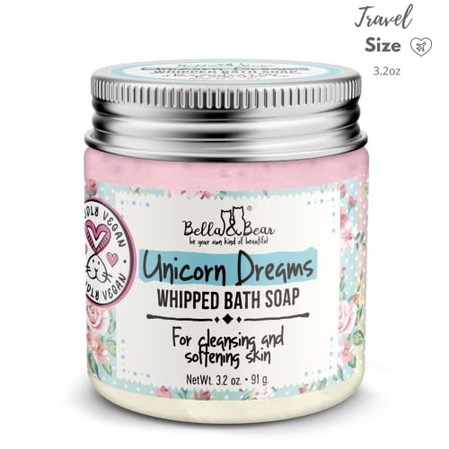 Bella and Bear Unicorn Dreams product shot showing compact travel size.