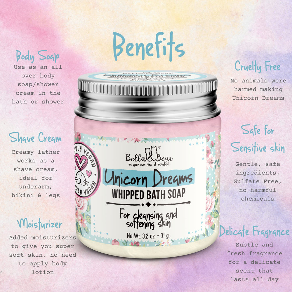 Bella and Bear Unicorn Dreams skin-smoothing action on the skin.