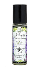 Bella Des Natural Beauty Lilac Gooseberry perfume oil bottle, compact on-the-go scent enhancer.