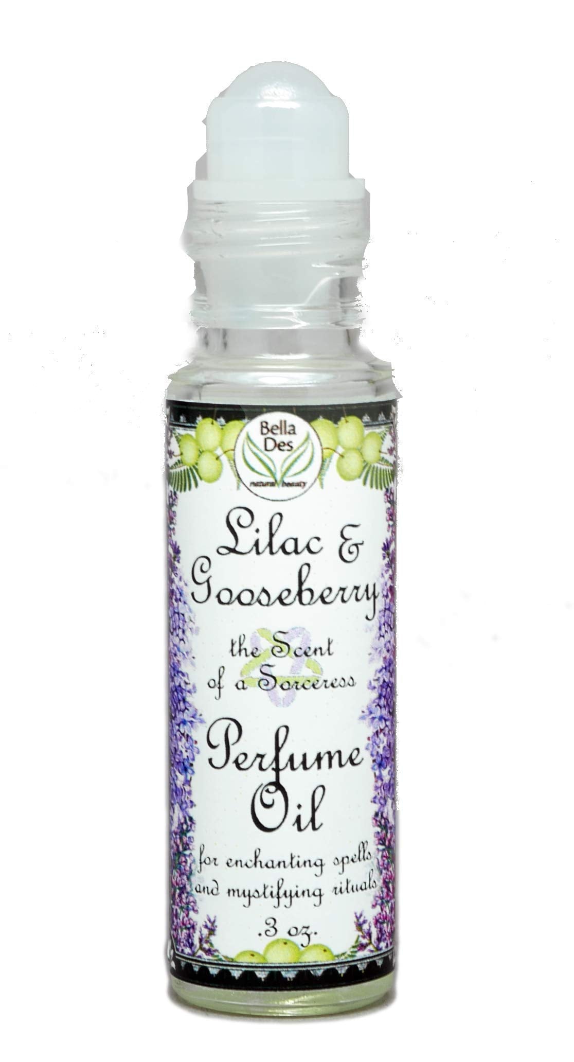 Bella Des Natural Beauty travel-sized perfume oil, ideal for purse or luggage refresh.