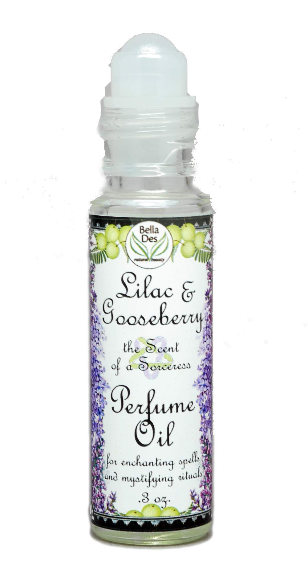 Bella Des Natural Beauty travel-sized perfume oil, ideal for purse or luggage refresh.