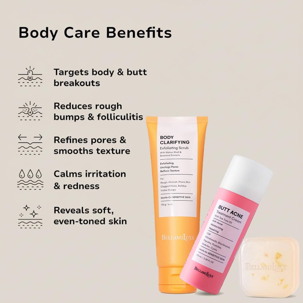BellamiLuxx 3-step routine packaging highlights the three products