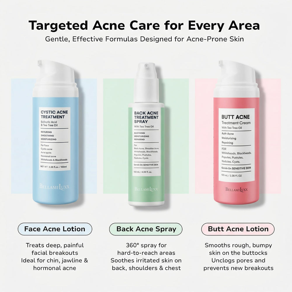BellamiLuxx product label highlights Piroctone Olamine and Zinc PCA.