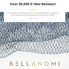 Bellanomi back scrubber net sponge close-up showing double-knotted mesh