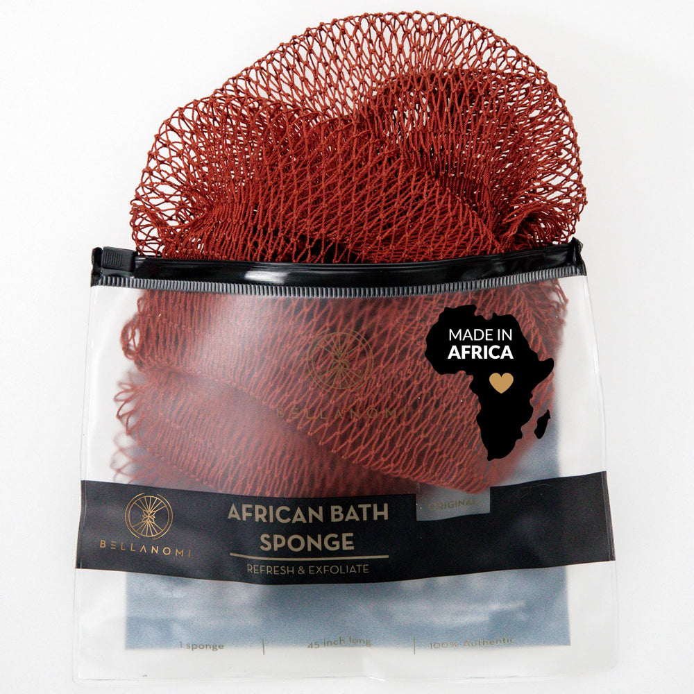 Bellanomi exfoliante de red africana promueve piel suave tras cada ducha.