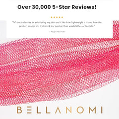 Bellanomi esponja exfoliante con malla doble nudo, suave para la piel.